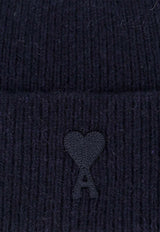 AMI PARIS Ami De Coeur Wool Beanie Blue UHA107005_4011