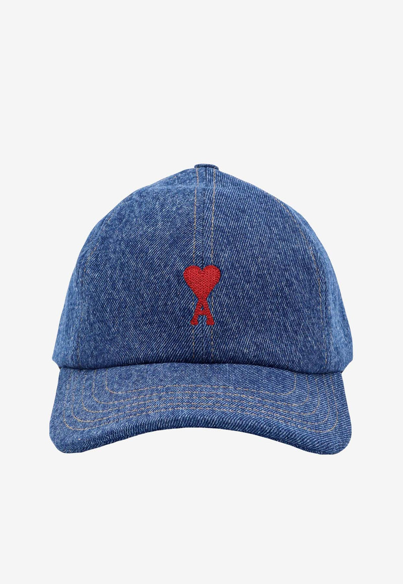 AMI PARIS Ami De Coeur Denim Cap Blue UCP006DE0031_480