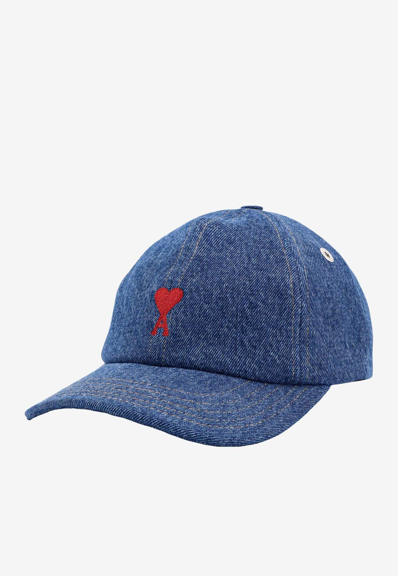 AMI PARIS Ami De Coeur Denim Cap Blue UCP006DE0031_480