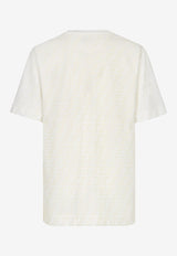 Fendi FF Jacquard Crewneck T-shirt White FY0936A7D5_F0GF7