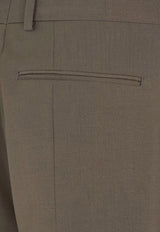 Fendi Straight-Leg Tailored Wool Pants Green FB0961ASCH_F03NT