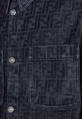 Fendi FF Jacquard Denim Jacket Blue FW1321APSW_F0CRH