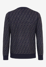 Fendi FF Monogram Wool Sweater Blue FZY063AAUQ_F03LQ