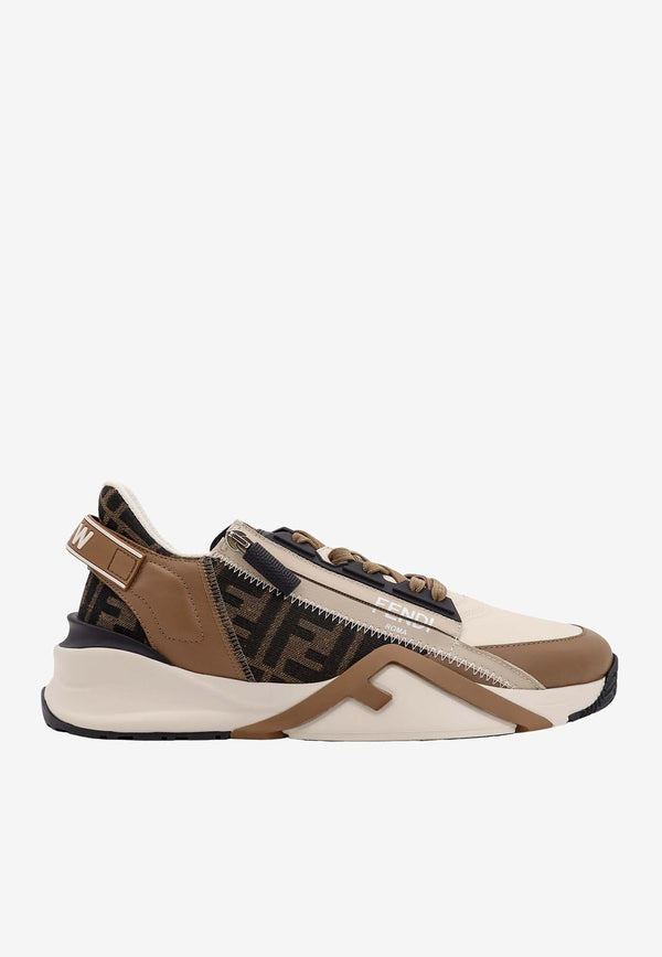 Fendi Flow Leather Low-Top Sneakers Brown 7E1392AJZH_F1PXJ