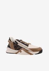 Fendi Flow Leather Low-Top Sneakers Brown 7E1392AJZH_F1PXJ