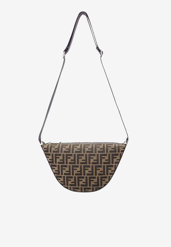 Fendi Small Melon FF Jacquard Shoulder Bag Brown 7VA635ASIQ_F19KW