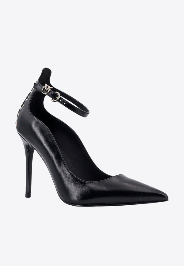 PINKO Juliette 95 Leather Pumps Black SD0117P043_Z99