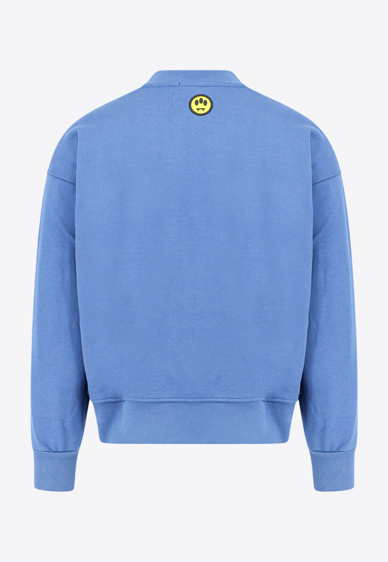 Barrow Logo Print Crewneck Sweatshirt Blue F4BWUASW133_BW026