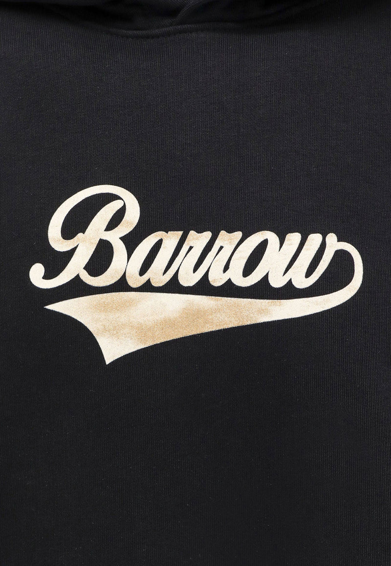 Barrow Bear Logo Hooded Sweatshirt Black F4BWUAHS088_110