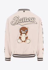 Barrow Embroidered Patches Padded Bomber Jacket Beige F4BWUAJK031_BW009