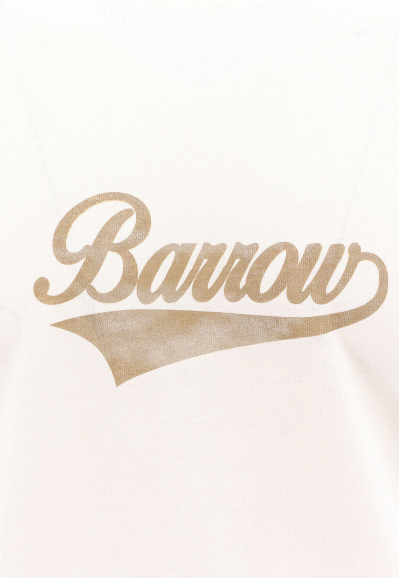 Barrow Bear Logo Crewneck T-shirt White F4BWUATH073_002