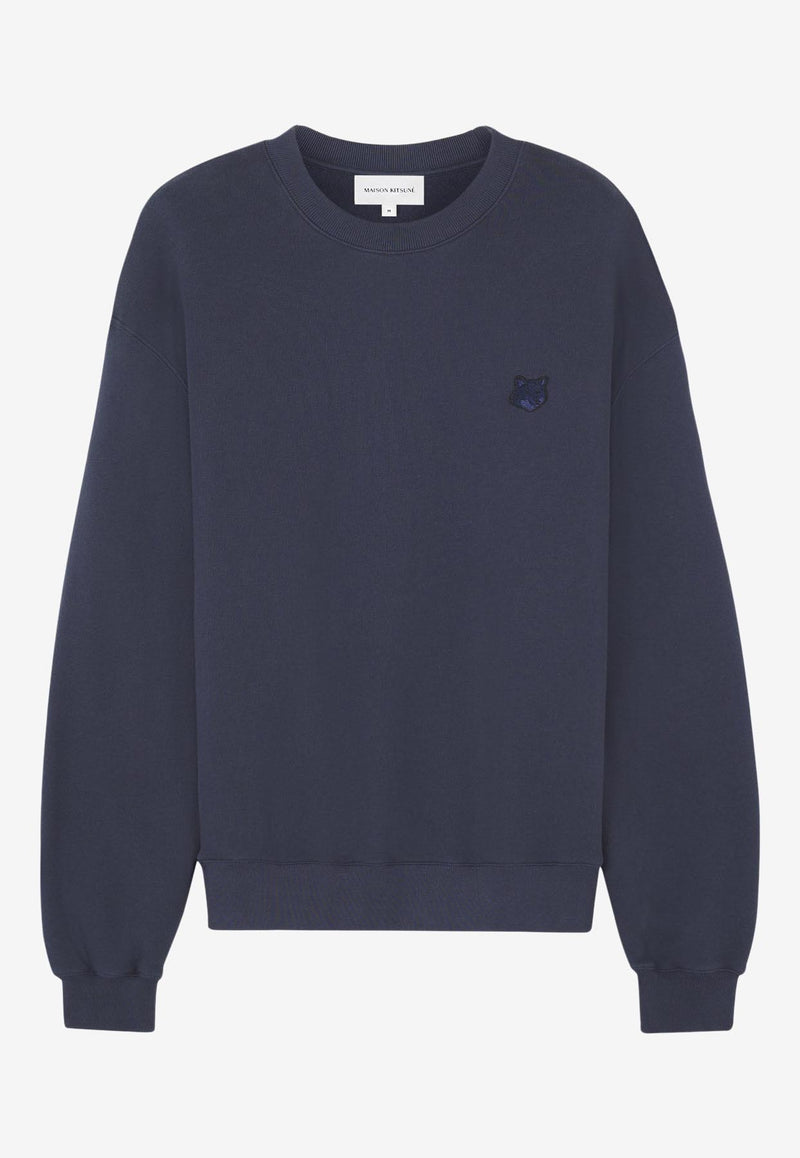 Maison Kitsuné Fox Head Patch Sweater Blue MM00316KM0307_P476