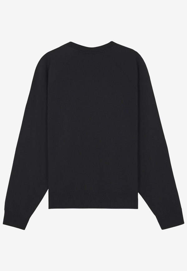 Maison Kitsuné Fox Head Patch Crewneck Sweatshirt Black MM00304KM0001_P199