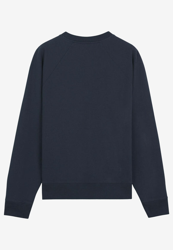 Maison Kitsuné Fox Head Patch Crewneck Sweatshirt Navy MM00304KM0001_P492