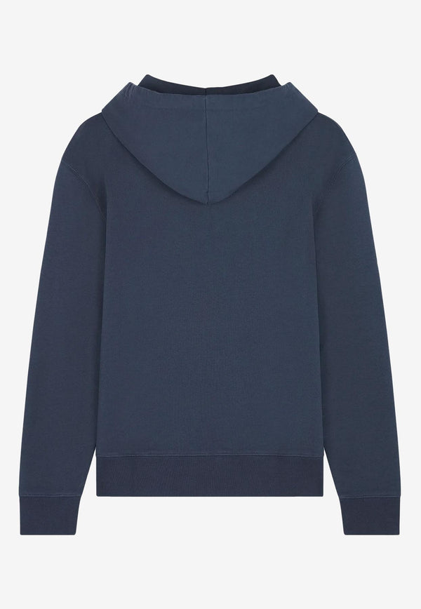 Maison Kitsuné Fox Patch Hooded Sweatshirt Blue LM00706KM0001_P476