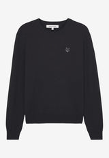 Maison Kitsuné Fox Head Patch Wool Sweater Black MM00815KT1036_P199