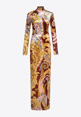 Etro Paisley Print Stretch Chenille Maxi Dress Multicolor WRHA024599IAS22_X0826