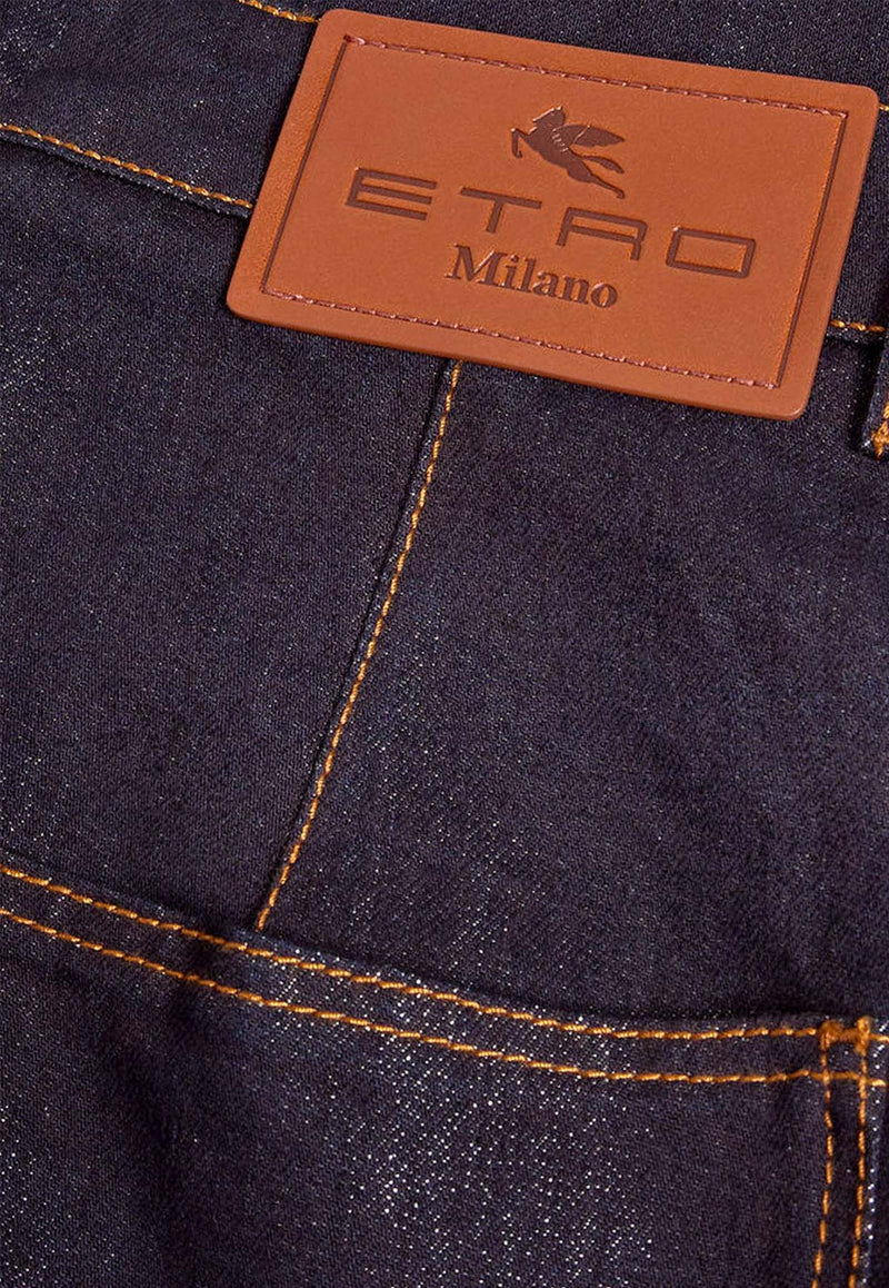 Etro Logo Patch Baggy Lurex Jeans Blue WRNB0014AD177_S9000