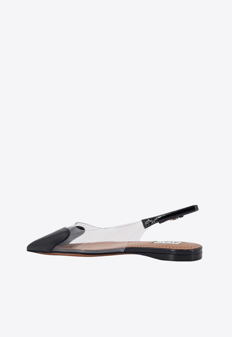 Alaïa Le Cœur Slingback Flats Black AA3E047CK150_999