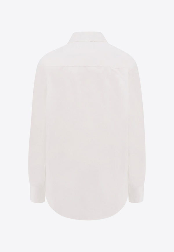 Alaïa Balloon-Sleeved Shirt with Slits White AA9C09556T611_000