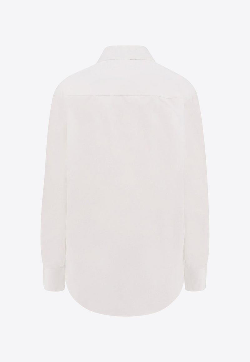 Alaïa Balloon-Sleeved Shirt with Slits White AA9C09556T611_000