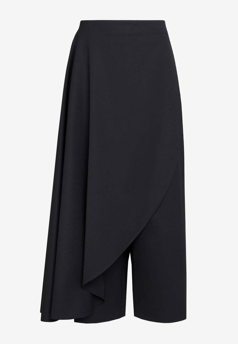 Alaïa Asymmetrical Wool Skirt Pants Black AA9P02526T615_995