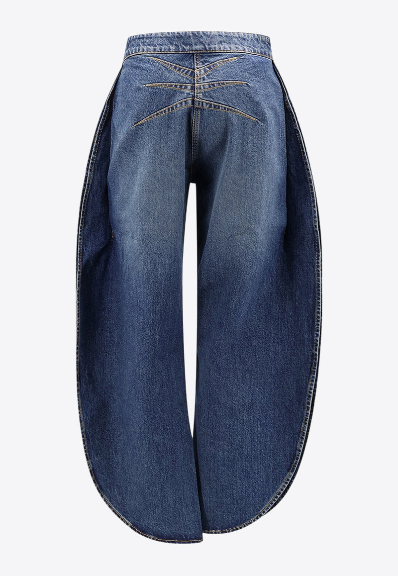 Alaïa Slit-Detailed Rounded Jeans Blue AA9P02536T536_525