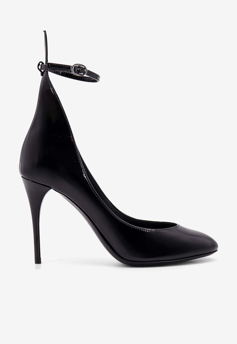 Alaïa Décolleté 90 Patent Leather Pumps Black AA3E073CK168_999