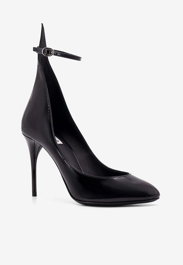 Alaïa Décolleté 90 Patent Leather Pumps Black AA3E073CK168_999