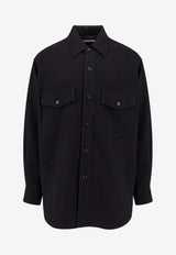 Lemaire Wool Oversized Shirt Black OV1001LF608_BK999