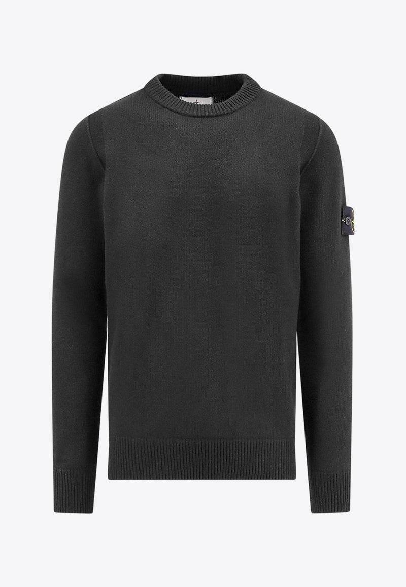 Stone Island Logo Patch Crewneck Sweater Black 8115508A3_A0029