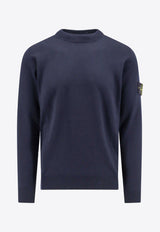 Stone Island Logo Patch Crewneck Sweater Blue 8115510C4_A0020