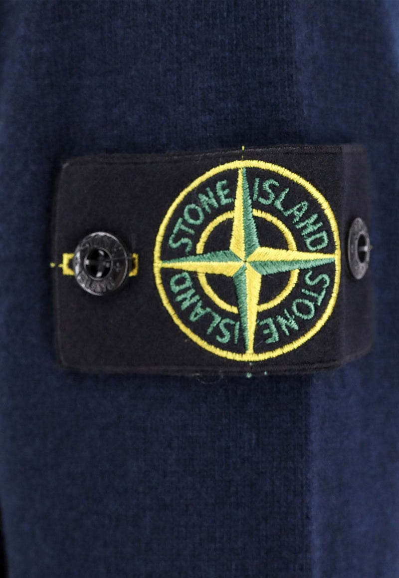 Stone Island Logo Patch Crewneck Sweater Blue 8115545B4_V0020