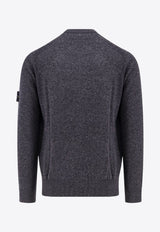 Stone Island Logo Patch Wool Sweater Gray 8115545B4_V0M62