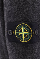 Stone Island Logo Patch Wool Sweater Gray 8115545B4_V0M62