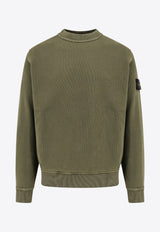 Stone Island Compass Badge Crewneck Sweatshirt Green 811561241_V0159