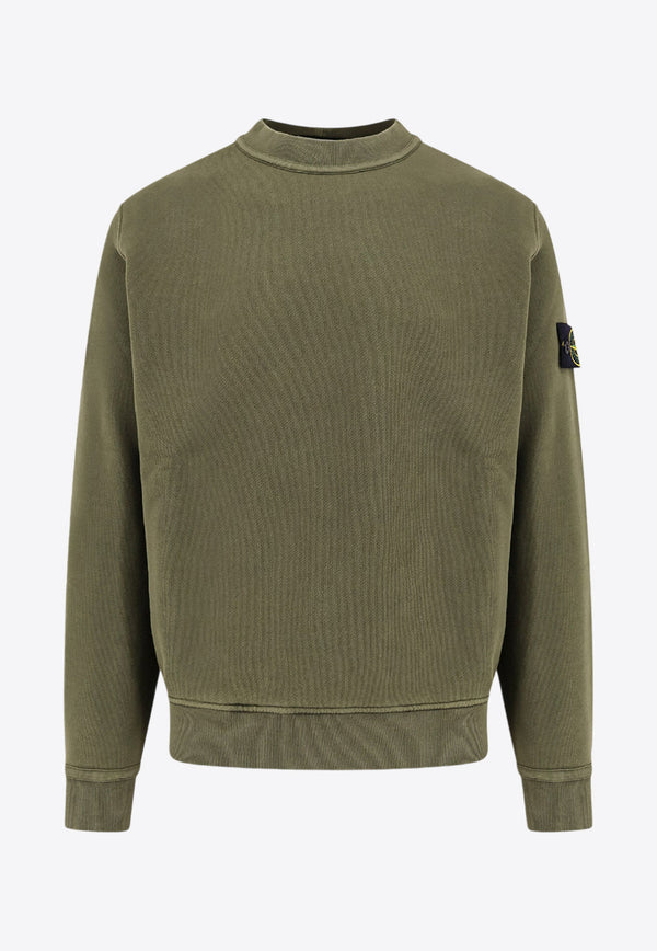 Stone Island Compass Badge Crewneck Sweatshirt Green 811561241_V0159