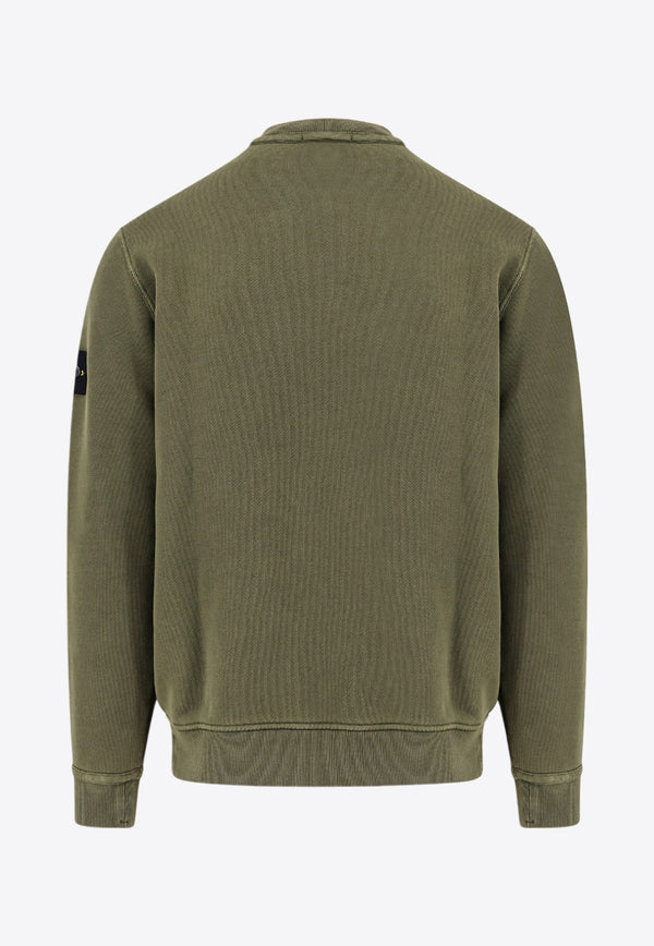 Stone Island Compass Badge Crewneck Sweatshirt Green 811561241_V0159