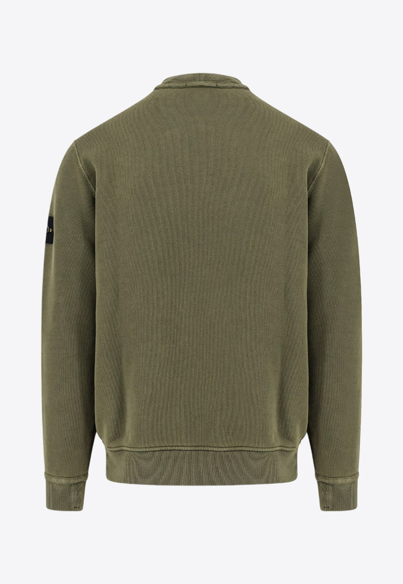 Stone Island Compass Badge Crewneck Sweatshirt Green 811561241_V0159