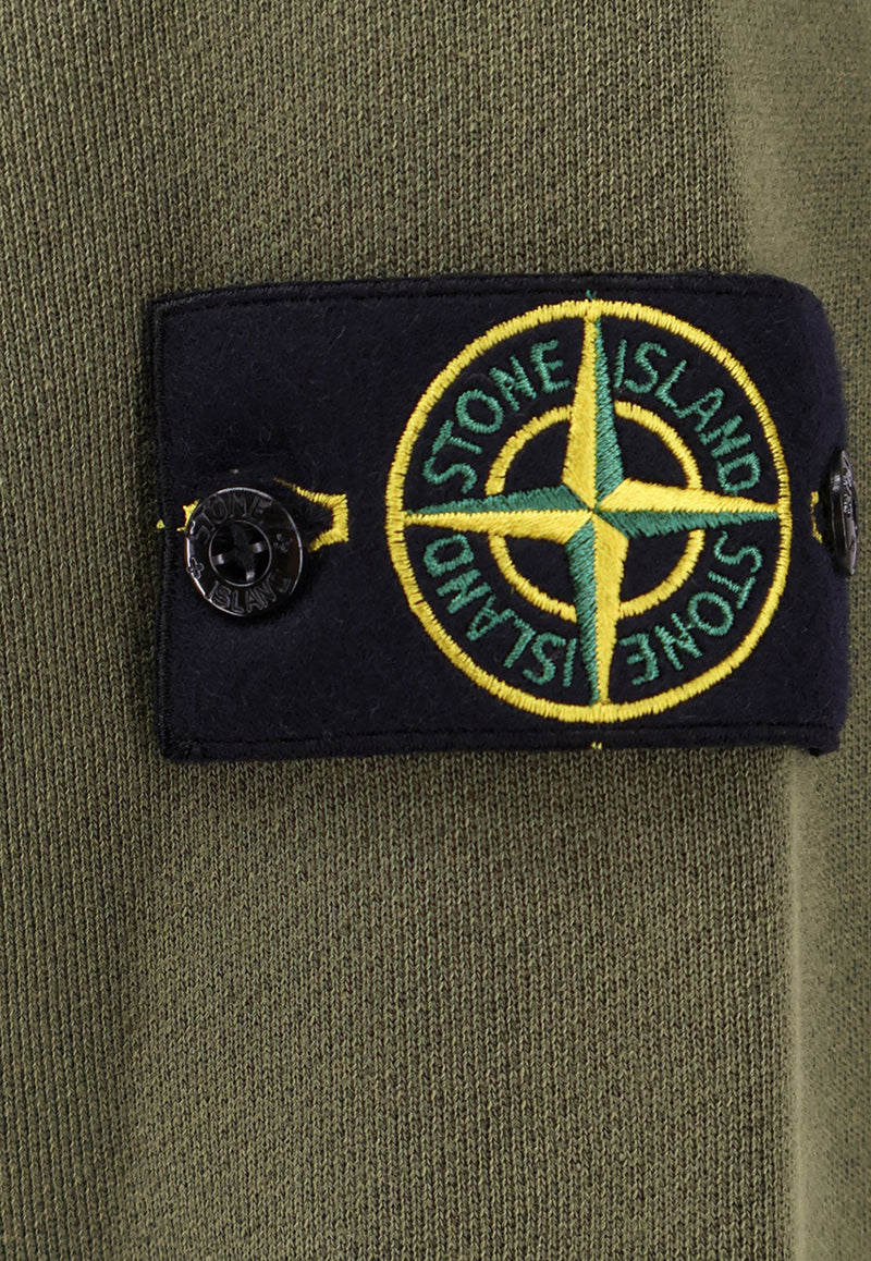 Stone Island Compass Badge Crewneck Sweatshirt Green 811561241_V0159