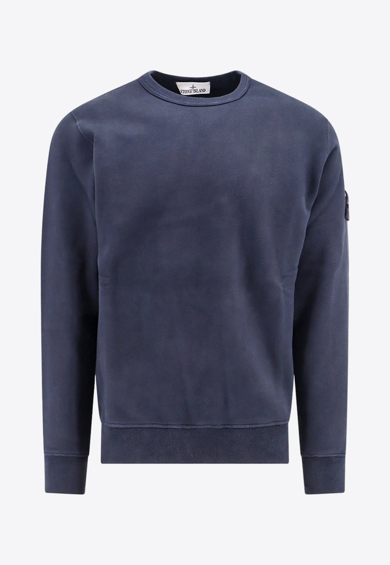 Stone Island Removable Logo Patch Crewneck Sweatshirt Blue 811562420_V0020