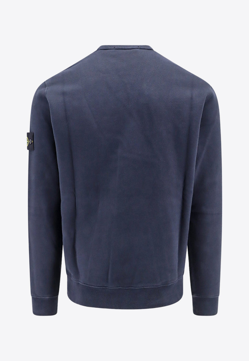 Stone Island Removable Logo Patch Crewneck Sweatshirt Blue 811562420_V0020