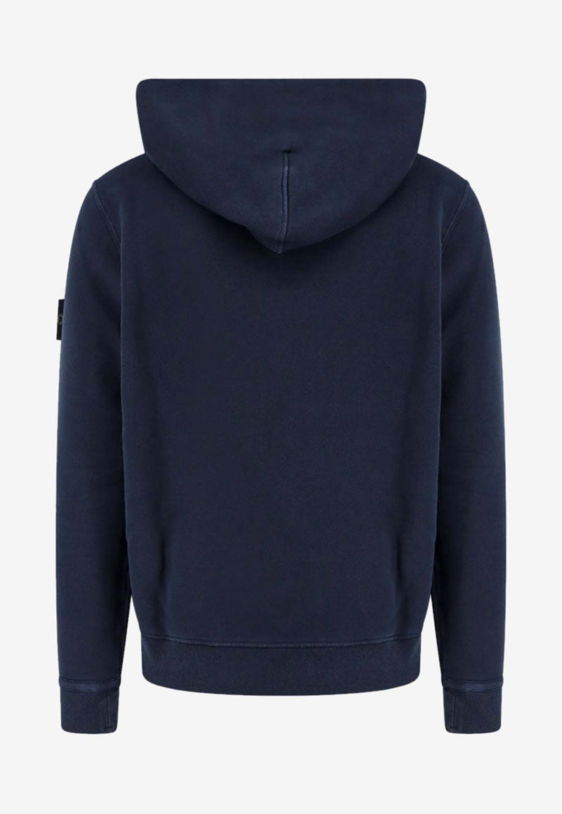 Stone Island Logo Patch Zip-Up Hoodie Blue 811563341_V0120