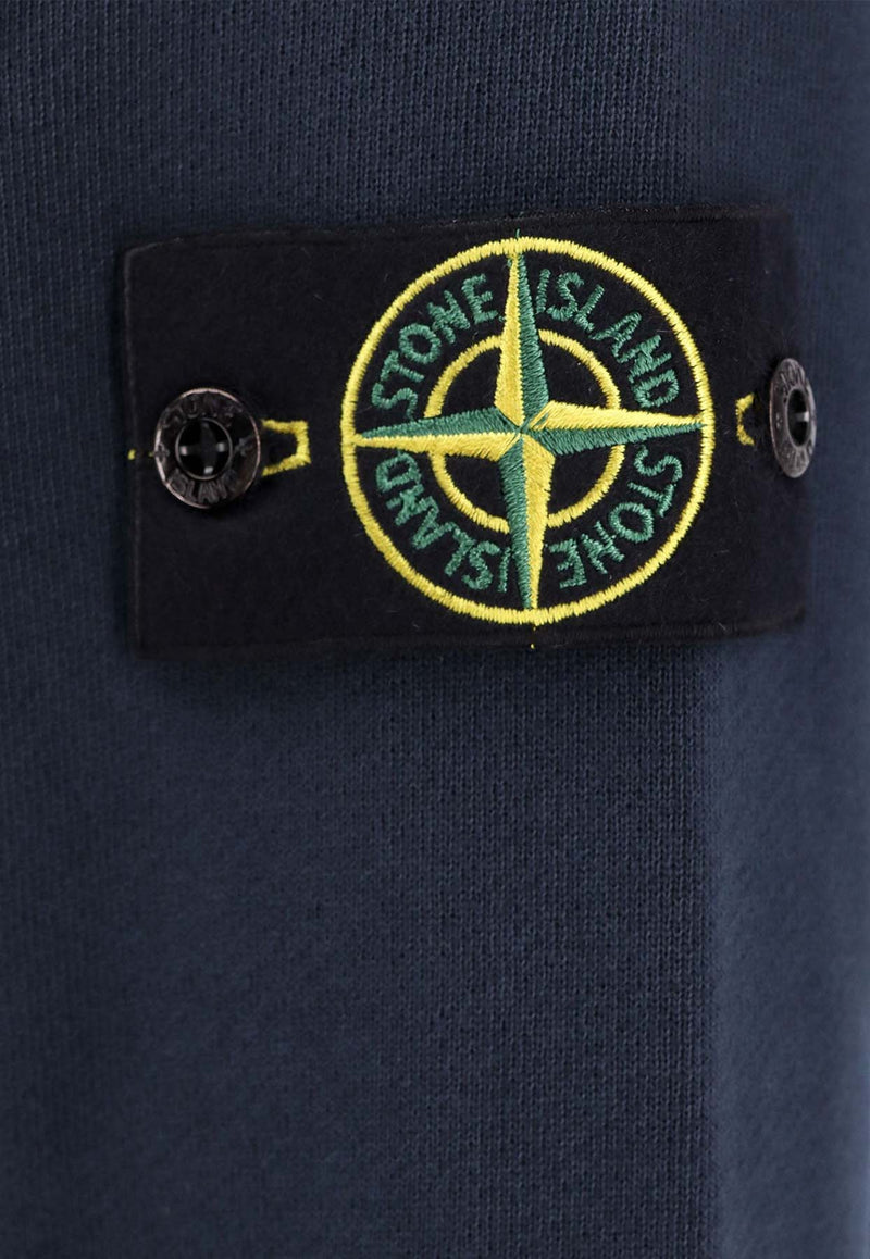 Stone Island Logo Patch Zip-Up Hoodie Blue 811563341_V0120