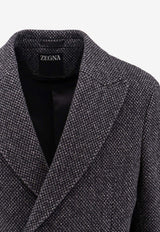 ZEGNA Double-Breasted Checked Coat Gray 897709A84DG4G0_022