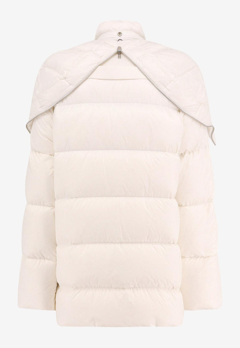 Moncler + Rick Owens Cyclopic Zip-Up Down Jacket White MU02D1C02_041