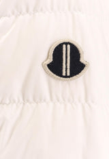 Moncler + Rick Owens Logo Patch V-neck Down Jacket White MU02D2F01_041