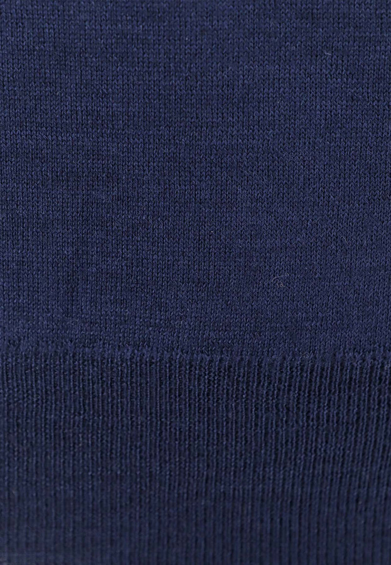 Brunello Cucinelli Wool-Blend Crewneck Sweater Blue M2400100_COK52