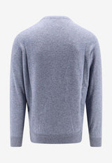 Brunello Cucinelli Cashmere Knit Crewneck Sweater Blue M2200100_CCT53