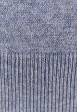 Brunello Cucinelli Cashmere Knit Crewneck Sweater Blue M2200100_CCT53